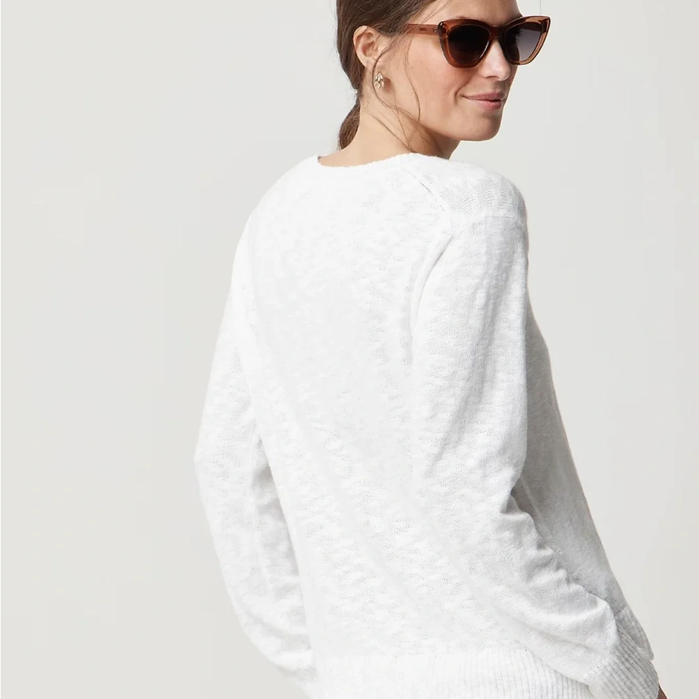 J. Crew Women's White Crew Neck Sweater